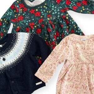 Baby Girl Clothes Bundle: Hanna Andersson Dress Nordstrom Cardigan NB/0-3 Months